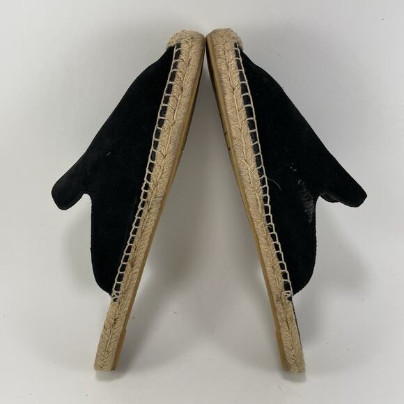 Tory Burch Max Suede Espadrille Mules Womens Size 10 Black Suede Slip On - Picture 9 of 10